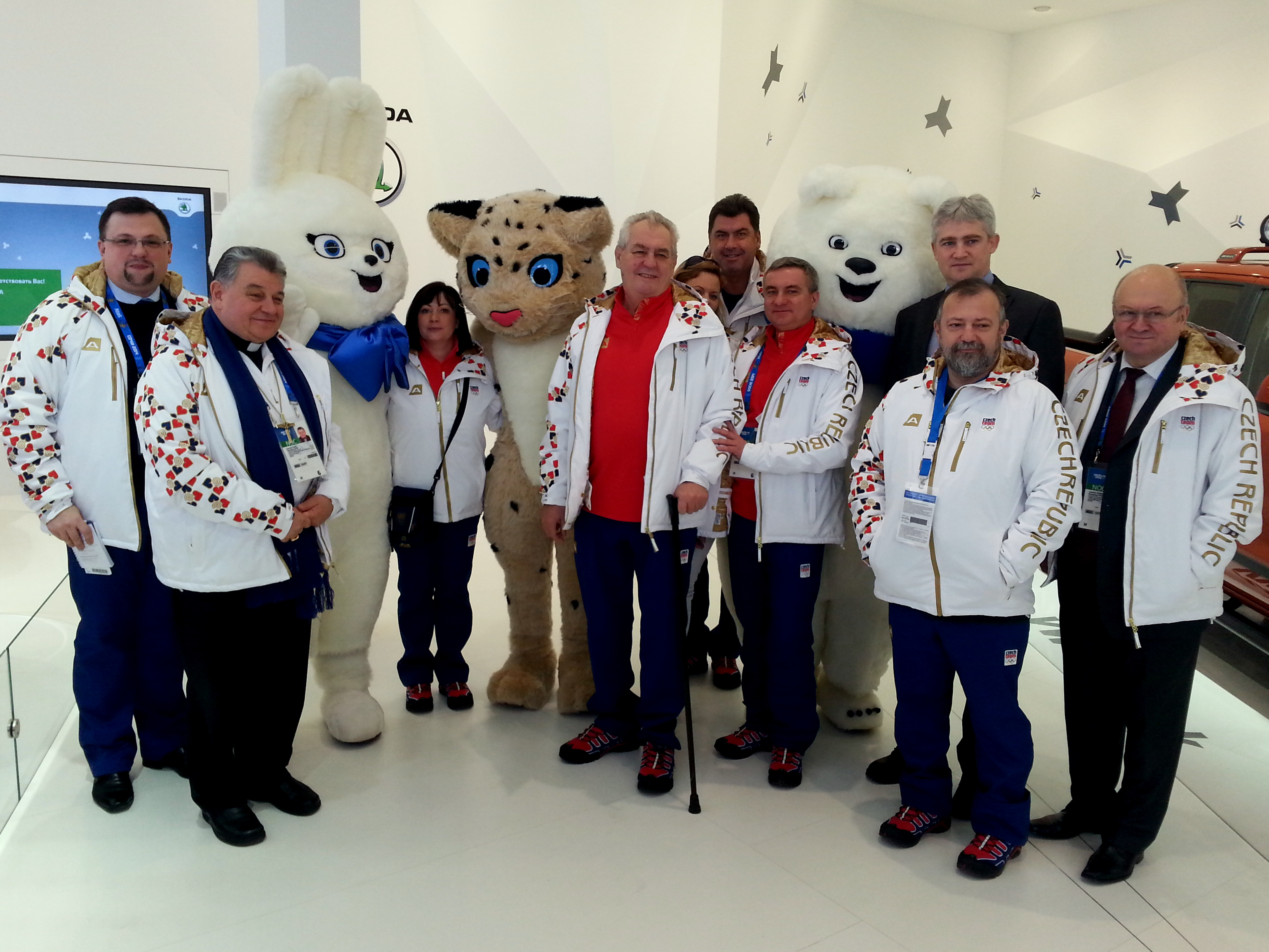 Dominik Duka s delegací prezidenta Zemana.